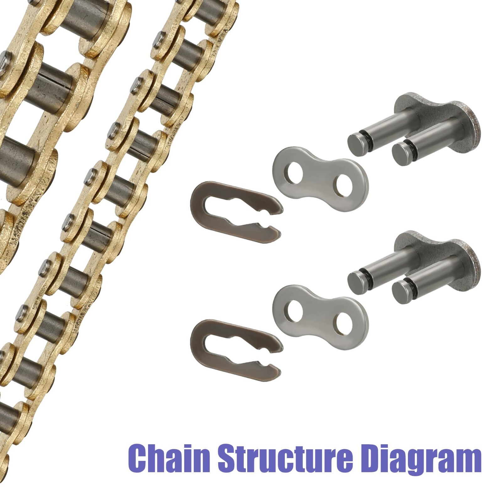 Gold 35 Chain 140 Links Chain Breaker Kit For DB30 MM-B80 105cc 97cc Mini Bike