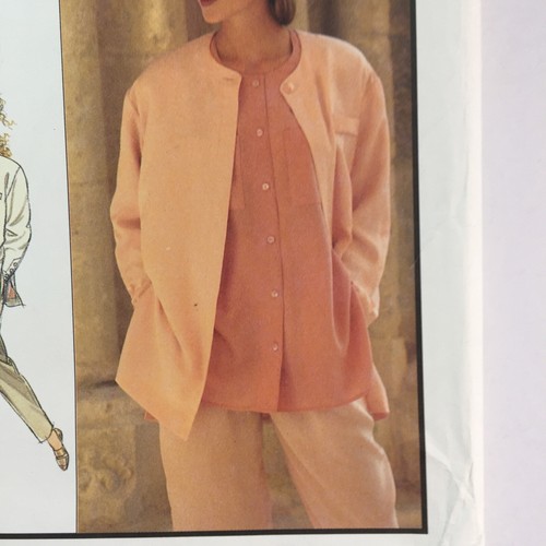 Style 1848 Round Neck Shirt Pockets Jacket Trousers Ladies New Uncut Pattern - Picture 2 of 12