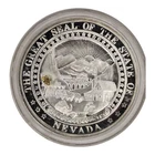 1990 Union Pacific Nevada State 2oz silver round with Gold Nugget 4