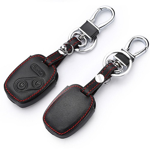 Leather Car Key Fob Case Cover Holder Bag For Honda Accord Civic CRV 4/3 Buttons - Picture 6 of 16