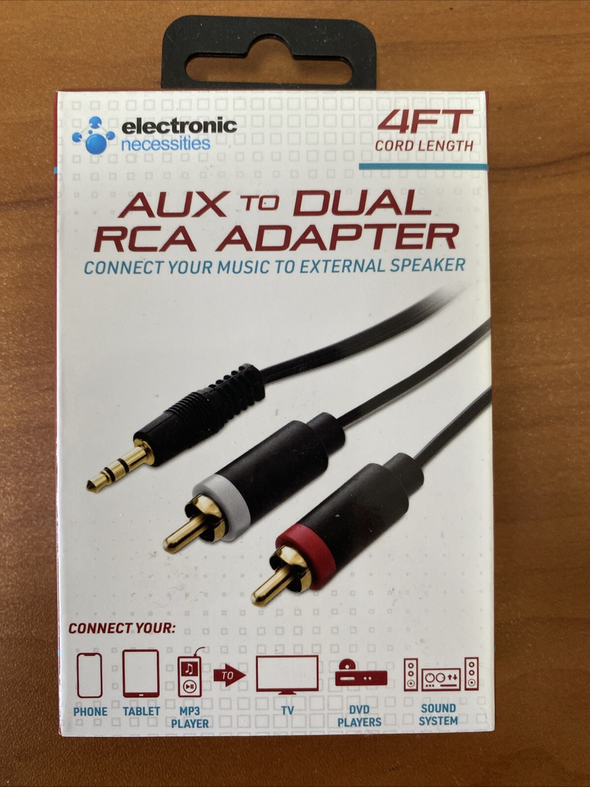 Electronic Necessities 4 Ft  Aux To Dual RCA Adapter