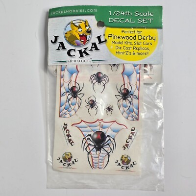 Jackal Hobbies 1/24 Scale Decal Set Spiders Stickers NEW Model Kits Slot Cars
