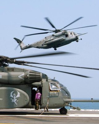 CH-53E SUPER STALLION AND MH-53 SEA DRAGON 11x14