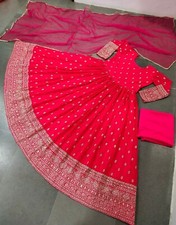 INDIAN DESIGNER FAUX GEORGETTE ANARKALI GOWN WITH FANCY DUPATTA FOR WOMEN