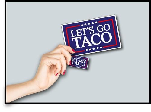 Lets Go TACO Decal Sticker Anti Trump Always Chickens Out MAGA Political Gift US - Picture 5 of 7