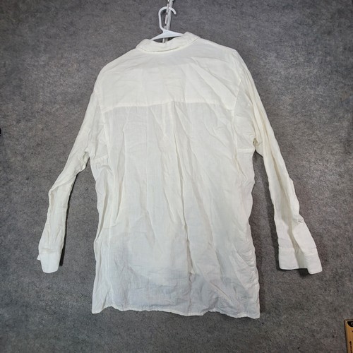 J McLaughlin Shir Womens Large Beige Linen Button Shirt Long Sleeve - Picture 10 of 11