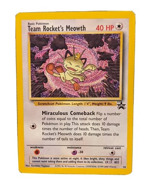 1995 meowth pokemon card Team Rocket 62 Meowth 1st Edition CGC 9 - Subgrades main image 0