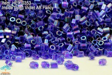 Miyuki Hexagon 2 Cut 11/0 Inside Dyed violet AB Fancy Hex-0353