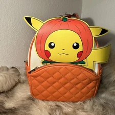 NWT Bioworld Pokémon Mini Backpack - Pikachu With Pumpkin