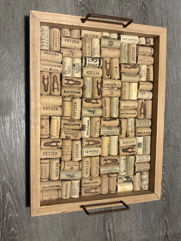 Handmade Wine Cork Tray 15 3/4x12 Inch Rustic Decor for Wine Enthusasts - Image 3 of 3
