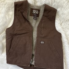 Gravel Gear Men's Washed Duck Chore Sherpa Lined Brown Medium