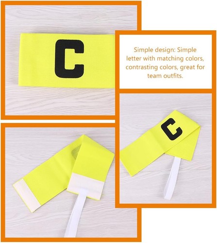 Ciieeo 2Pcs Bracelet de Bras de Capitaine Bracelet de Football Jeunesse Medium, Jaune - Photo 7 sur 9