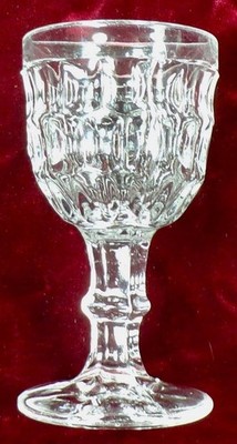 Argus Wine Cordial Goblet Bakewell Pears Baby Thumbprint Clear Glass EAPG