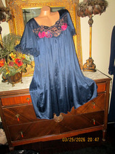 VENTURA LINGERIE GOWN NIGHTGOWN DRESS LINGERIE NAVY BLUE LACY PLUS SIZE 2X
