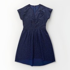 Madewell Silk Fable Dress Leaf Shade Size 6 V-Neck High Low Classic Feminine