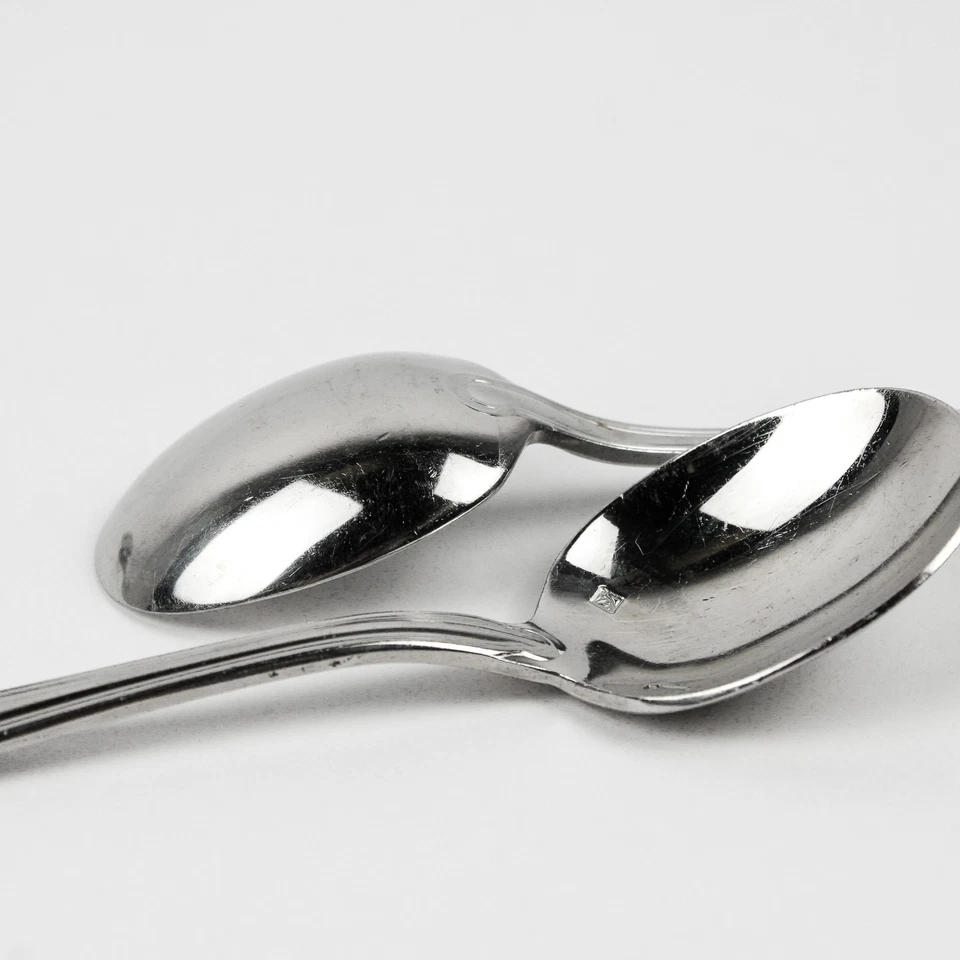 Lote de 5 cucharas soperas redondas de cubiertos Sant Andrea Rossini (ino inoxidable) de 6,75" de largo Foto 3 de 4