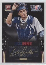 2014 USA Baseball Box Set Black Gold Signatures /49 Lucas Herbert #39 Auto 7xr