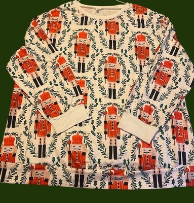 Womens Christmas Nutcracker Shirt Plus Size 1XL Polyester Holiday New