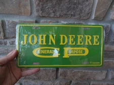 John Deere License Plate Car Truck Metal Tag Tractor Farming General Purpose