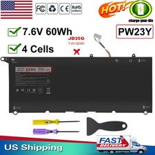   PW23Y Battery For Dell XPS 13 9360 D1605G D1609G 0RNP72 0TP1GT 0PW23Y 7.6V 60Wh