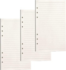 3 Confezioni Di Ricarica A6, 135 Fogli a Righe Con 6 Fori, per Appunti, Agende, 