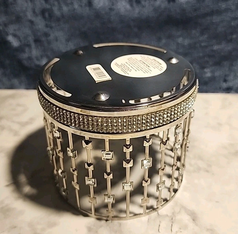 Bath & Body Works 3 Mechas Metal Vela Hldr Plata Estrás Brillo/Bling Foto 4 de 4