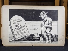 1941 Furnival, William Cavanagh ARTE ORIGINAL "Enterrado" Invencibilidad Nazi Segunda Guerra Mundial