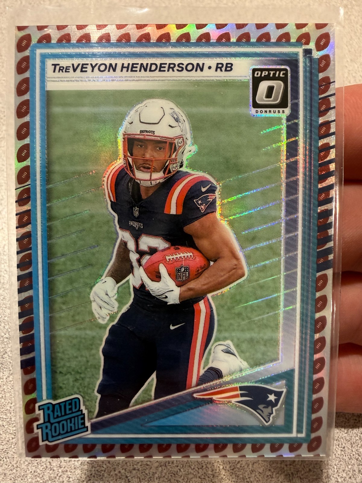 2025 Panini Optic Football Rated Rookie TreVeyon Henderson #248 Rocket Emoji SSP