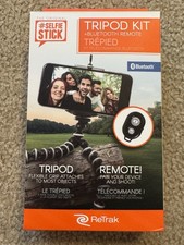 ReTrak Flexible Tripod with Bluetooth Remote, 180 Rotating Head for Smartphones