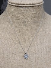 Diamond 0.10 ctw Heart Pendant Necklace in Sterling Silver 18 Inches