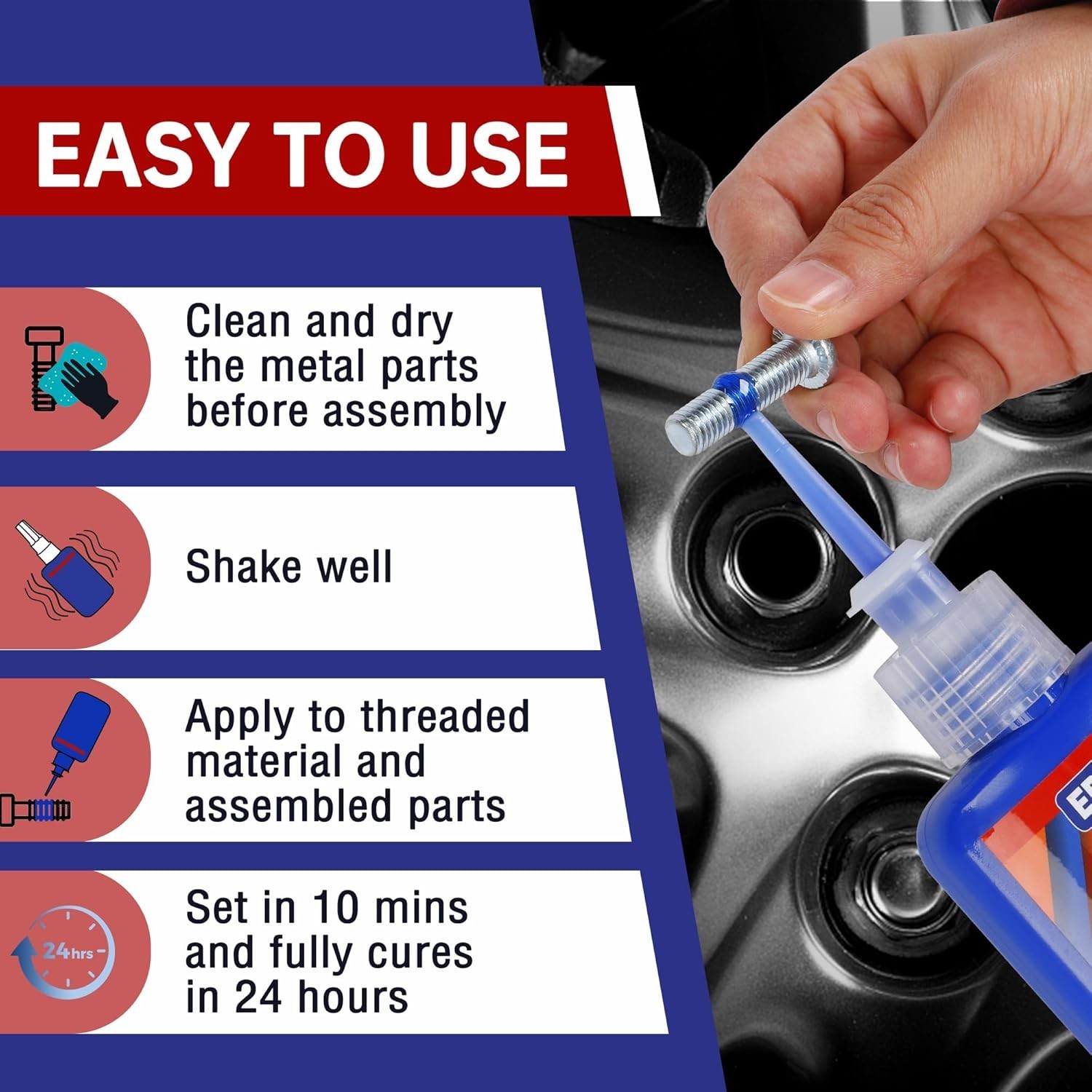 ThreadLocker 242 and 271, Thread Lock Medium and High Strength Lock Tight & Seal