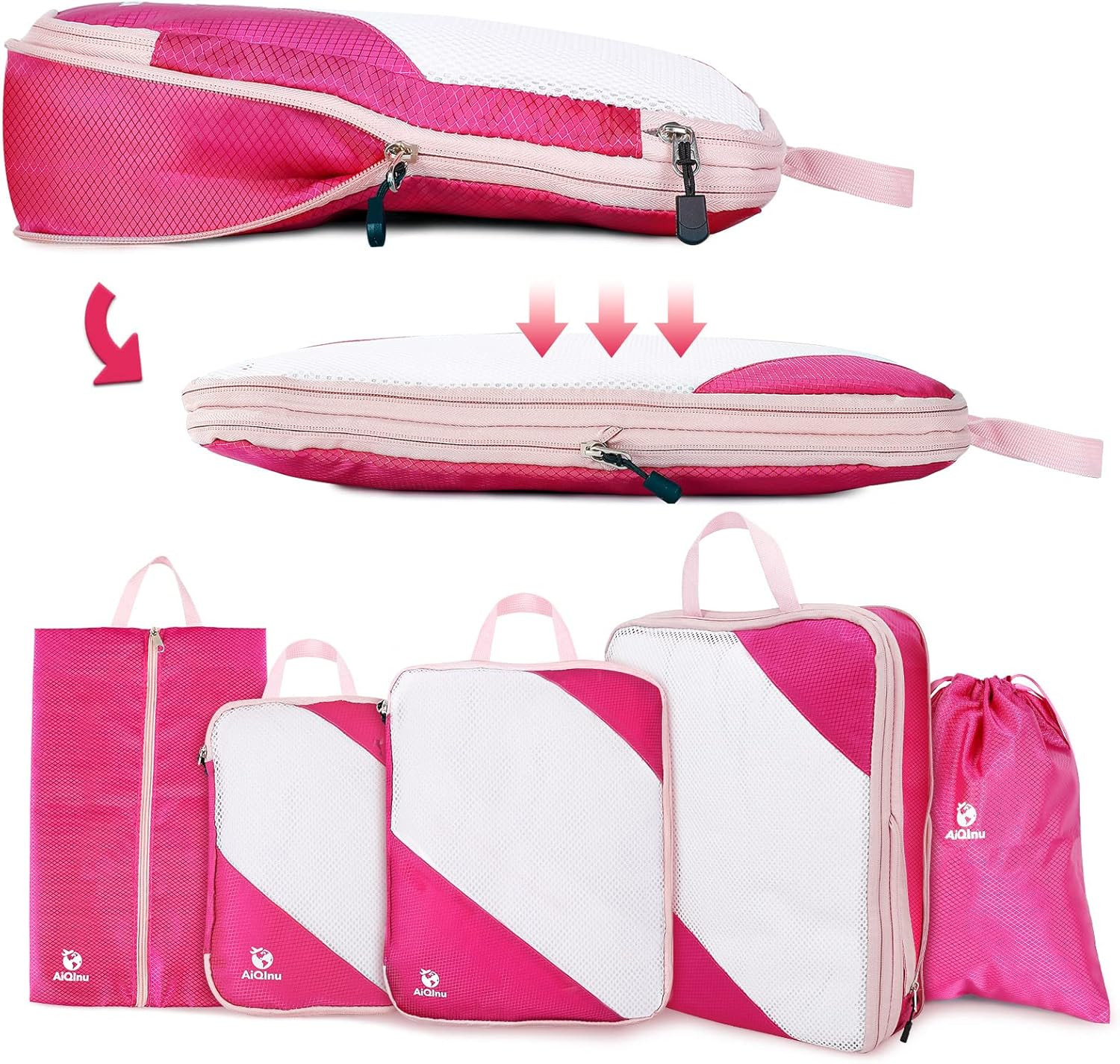 Kit 5 Organizer Valigia Salvaspazio: Compressione Professionale