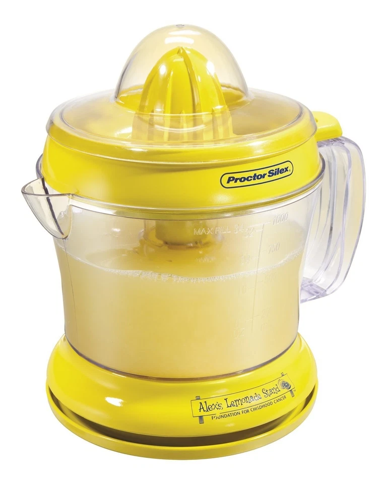 Espremedor elétrico de frutas cítricas Proctor Silex Alex's suporte limonada 34 oz amarelo - Imagem 2 de 4