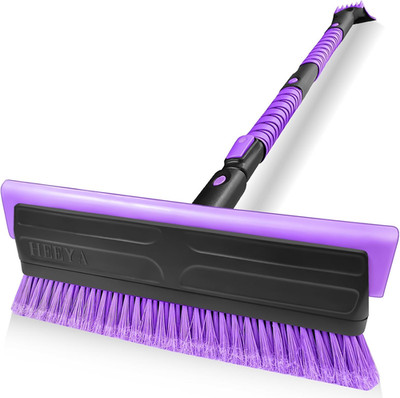 56 Inch Truck Snow Brush and Ice Scraper with Long Handle, Heavy Duty Snow Broom