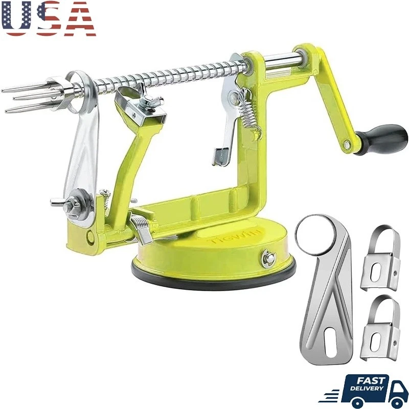Heavy Duty Stainless Steel Apple Corer Slicer W/ Suction Cup Fruit & Vegetables