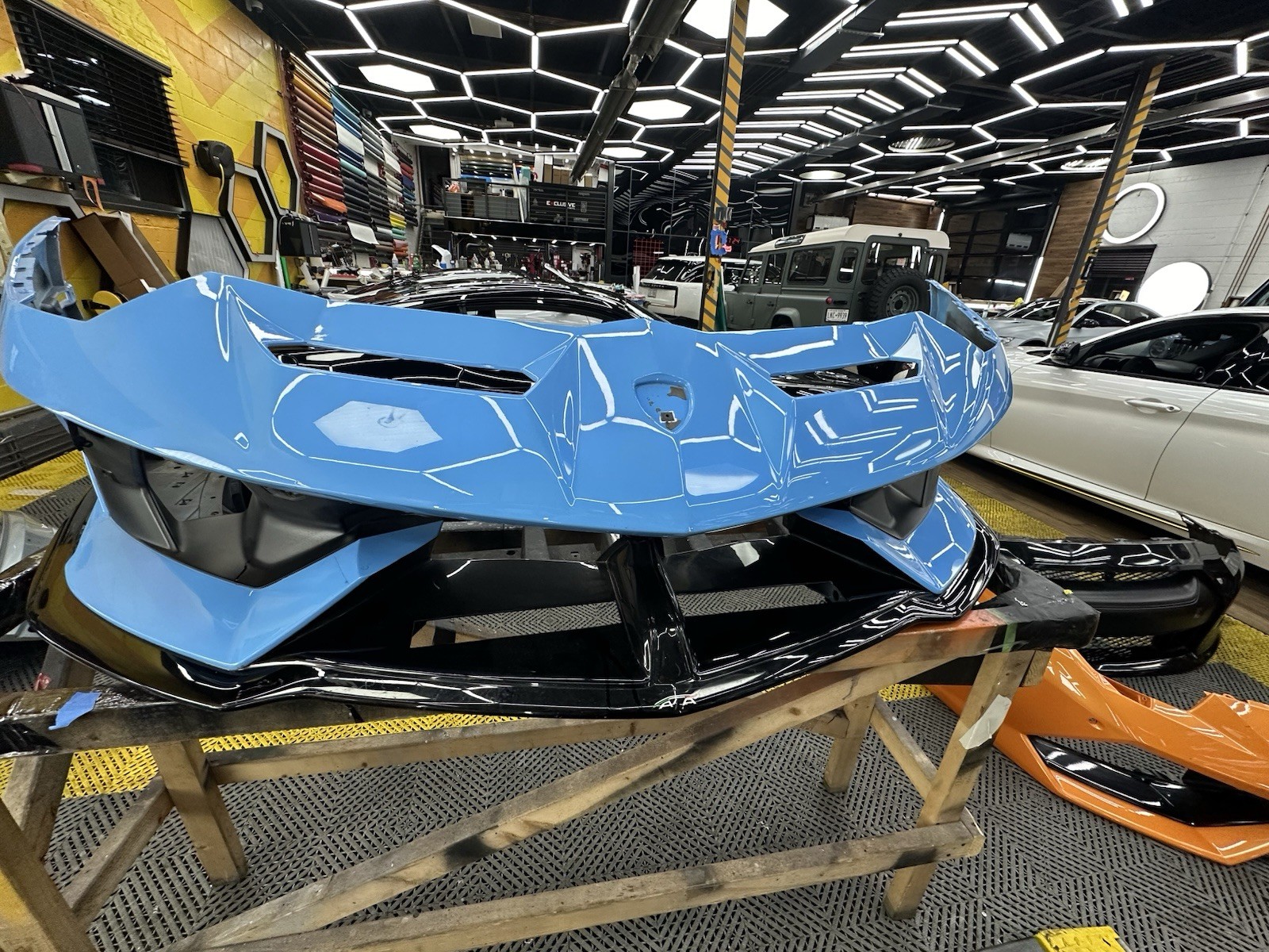 OEM original Lamborghini Aventador Svj front bumper small crack on the corner