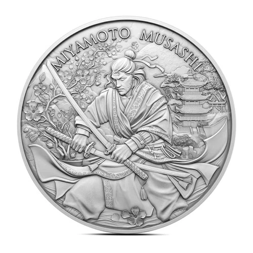 1 oz Legendary Warriors: Miyamoto Musashi Silver Round (BU)