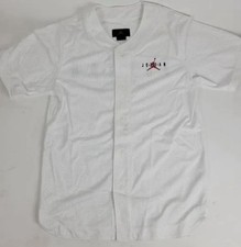 Jordan Air Baseball Jersey With White , Red And Black / Vintage size Large