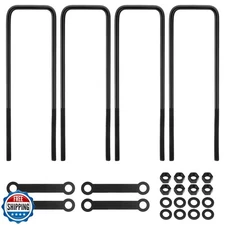 Racewill 16 inch Square Bend U-Bolt Kits, Heavy Duty Steel Square U-Bolts wit