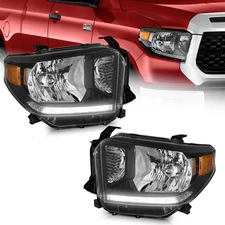 Pair Headlights Assembly LED DRL For 2014-2021 Toyota Tundra Headlamps w/o Bulbs