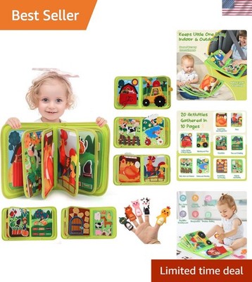 Montessori Busy Board ab 1 2 Jahr, Baby Spielzeug Filzbuch Bauernhof Activity...