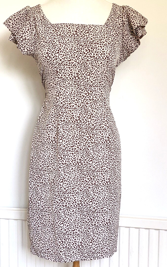 NEW Home-Made Beige + Brown polyester  Dress...