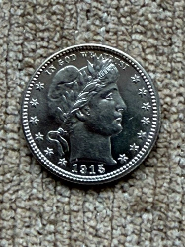 1915-S Barber Quarter--AU+--Stunning Coin--Beautiful Toning on Edge--Take a Look