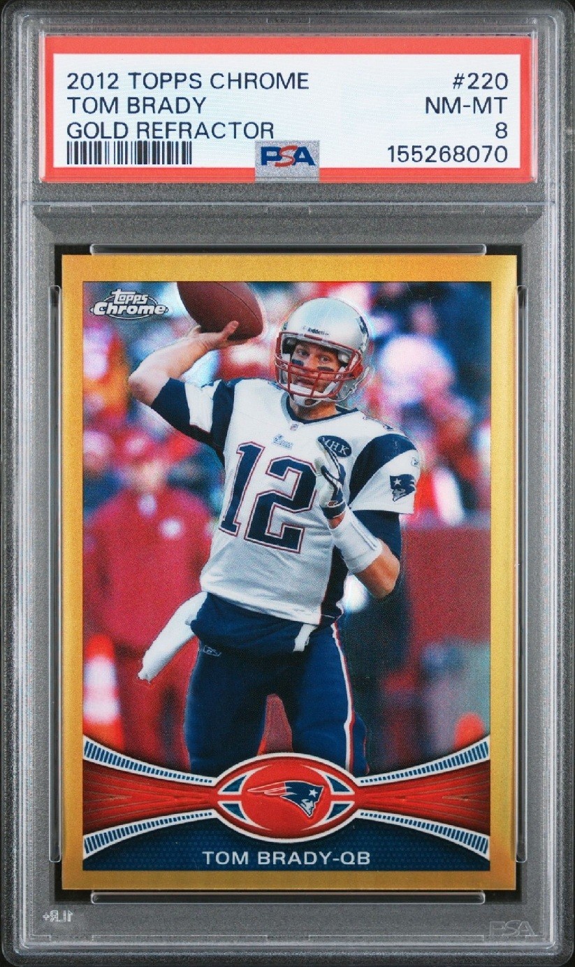 2012 Topps Chrome Tom Brady Gold Refractor PSA 8 # /50 Patriots GOAT #220