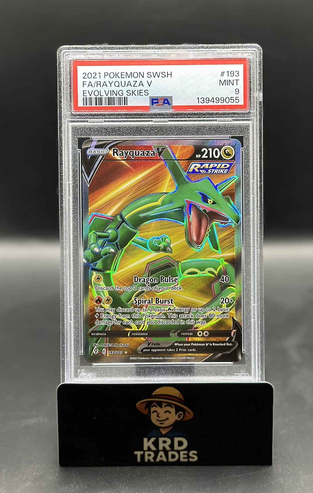 Pokémon Card Rayquaza V Evolving Skies 193/203 PSA 9