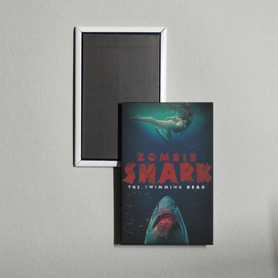 #ad Zombie Shark Mini Movie Poster Fridge Locker Magnet $6.98