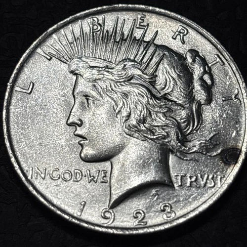 1923 Peace Silver Dollar - Philadelphia Mint - AU Condition - 90% Silver $1