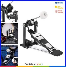 Single Kick Bass Drum Pedal with Felt Beater Stick and Key Non-Slip Chain Drive