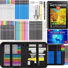 Ibayam 78-Pack Drawing Set Sketching Kit Art Supplies for Adult Kids, Christmas