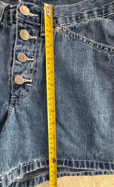Pantalones cortos para mujer Jordache Denim Botón Mosca 11/12 Y2K vintage años 90 Foto 4 de 4